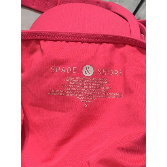 Shade & Shore Pink Strapless Bikini Swimwear Set 34B Nylon/Spandex - Picture 6 of 13